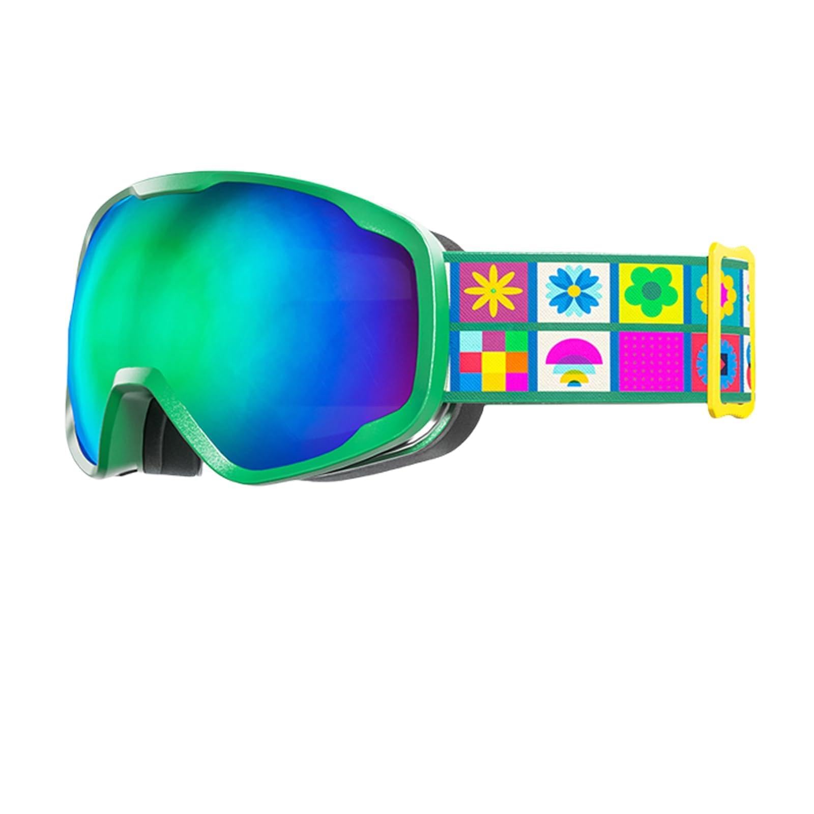 Lunettes de ski à double couche avec sangle réglable pour garçons et filles de 3 à 15 ans pour le ski, le snowboard, le sport de plein air