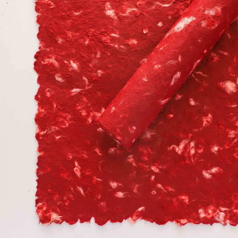 Papier d'emballage de fleurs rouge bicolore papier cadeau vintage texturé Namzi