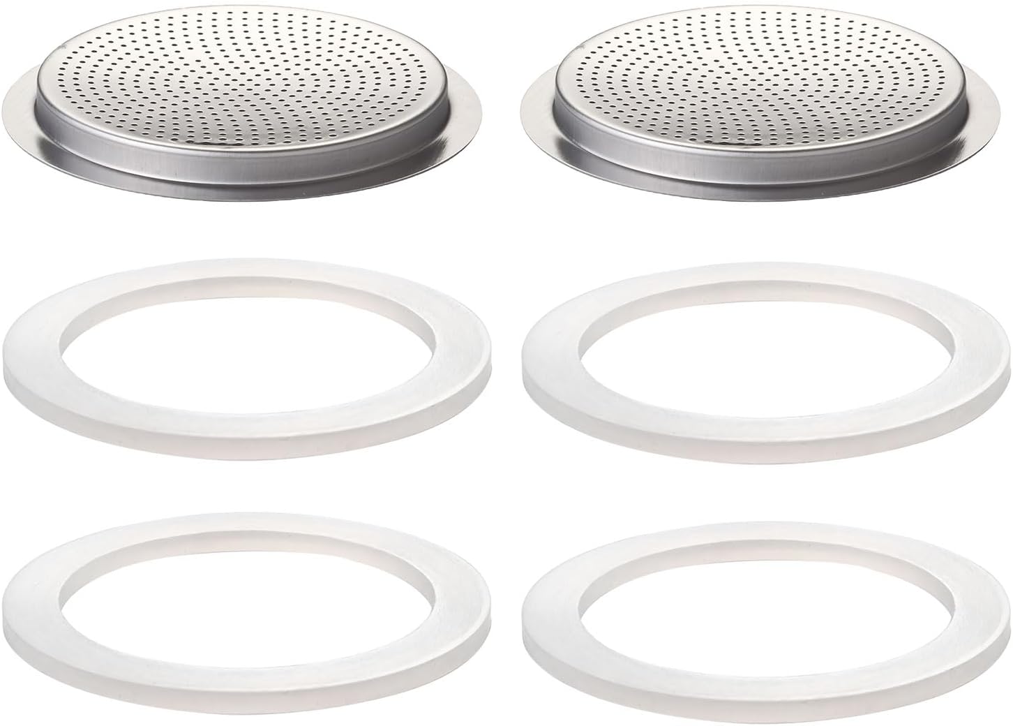 DITOSH 3 Cup Stovetop Espresso Coffee Maker Replacement Parts 2 Pcs Filter with 4
