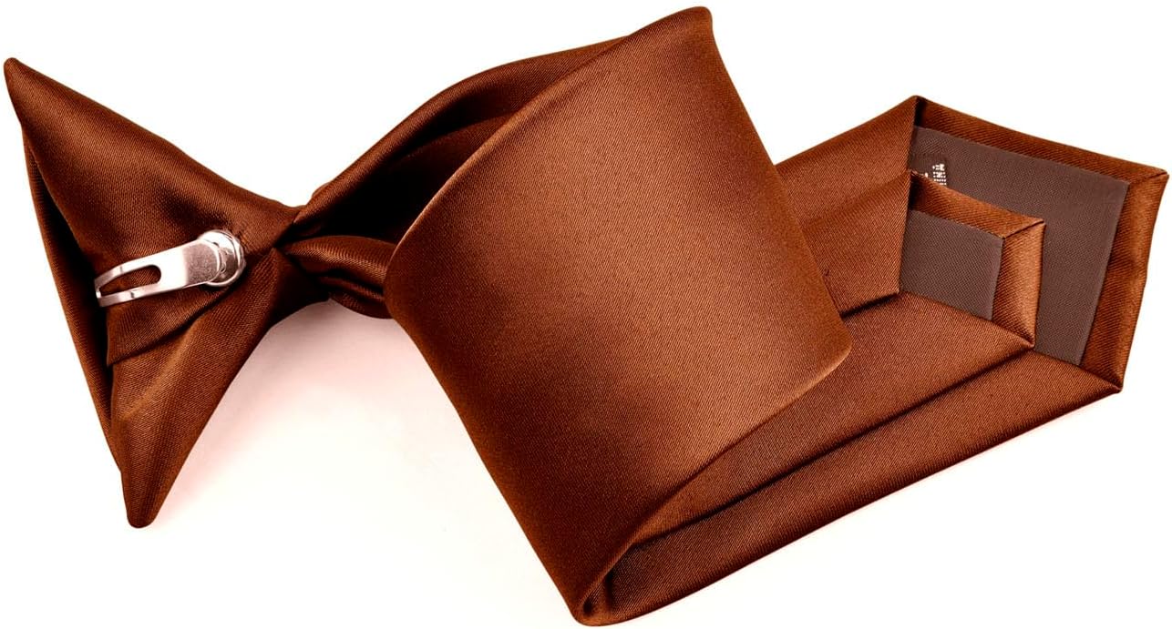 Moda Di Raza Pretied Banded Clip On Ties for Men and Young Men, Made of Woven Microfiber Fabric Tie Clip for Kid and Adult