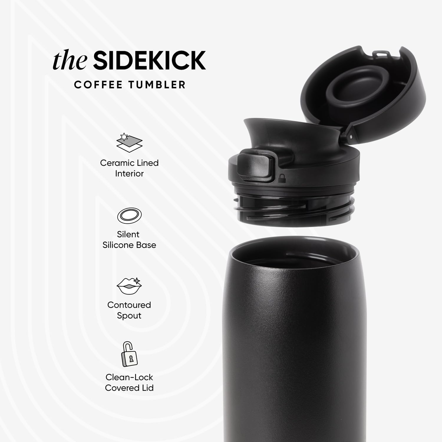 Simple Modern Sidekick Travel Coffee Mug | Ceramic-Lined Insulated Stainless Steel Tumbler | Leak-Proof and Cup Holder Friendly | 16oz, Checkmate Red Cottage - Image 4