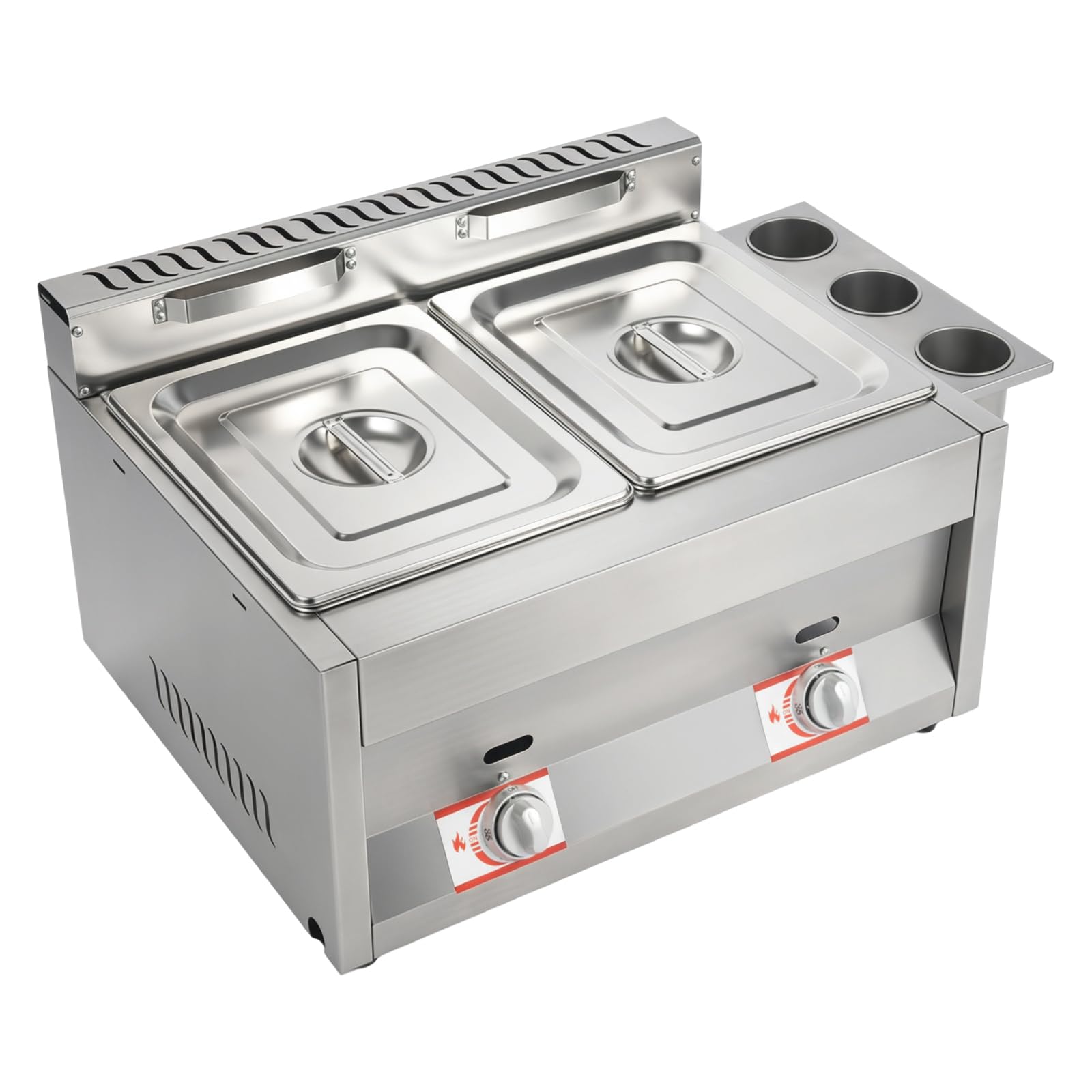 Freidora de gas doble freidora 2 x 6L freidora comercial acero inoxidable