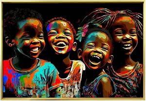 Amazon.com: Turaranusy African American Children Wall Art Aesthetic ...