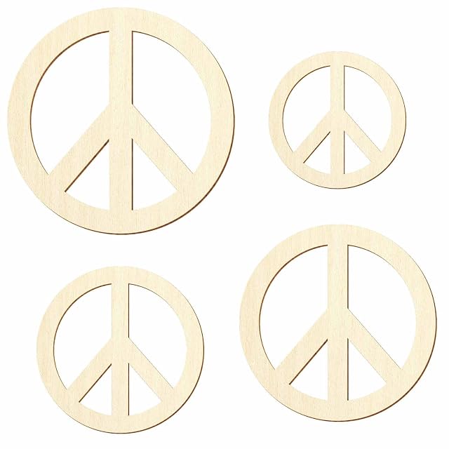 Foto 2 de 3 de Símbolo de la paz de madera para manualidades (5-50 cm, diámetro de 15 cm, 100 unidades)