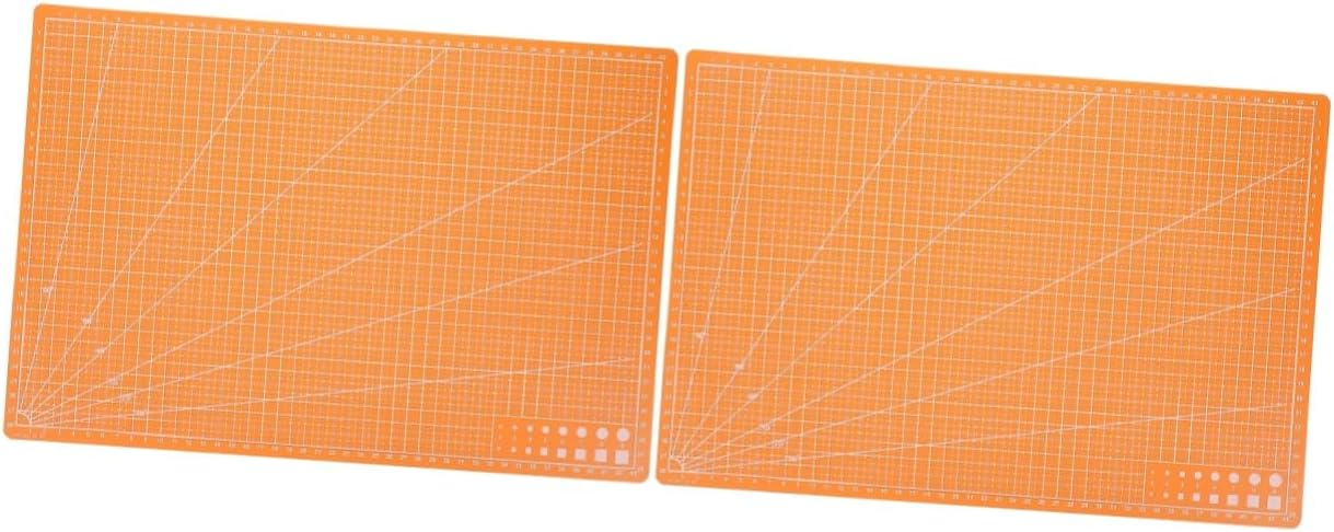 STOBOK 2pcs Double Sided Cutting Pad Plastic Cutting Mats Cutting Board Crafts Making Mat Cutting Mats for Crafts Handcrafts Mat Quilting Cutting Mats Non-slip Cutting Pad Orange Pp
