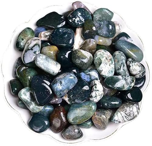 Miniatura 2 de Piedras de cristal curativo de ágata musgo, piedras preciosas curativas de Reiki grandes de 1.25 a 2.0 pulgadas, piedras preciosas pulidas naturales