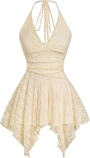 BEAUDRM Women's Hippie Mini Dress Western Cowgirl Dress Festival Outfits