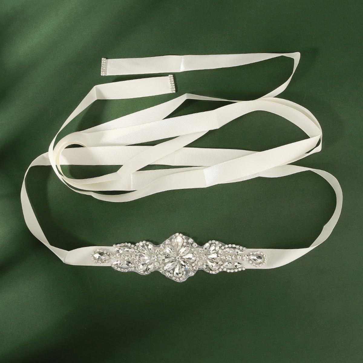 3 Piezas faja de cinta cinturón de vestido de novia fajines de fiesta cinturón de diamantes de imitación cinta de raso cinturón nupcial accesorio del vestido de novia manual Perder