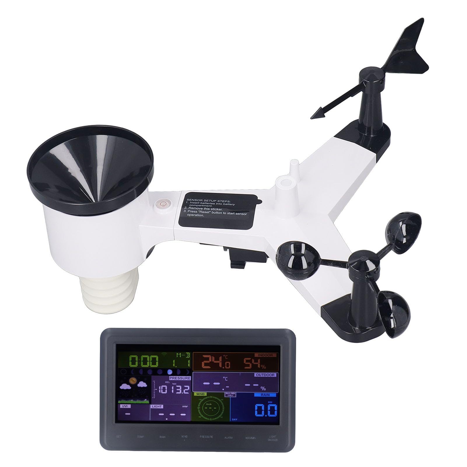 Station de surveillance météorologique, Center météo amélioré, intérieur et extérieur, écran Lcd multifonctionnel pour maison, ferme, Camping, camping-car, voyage