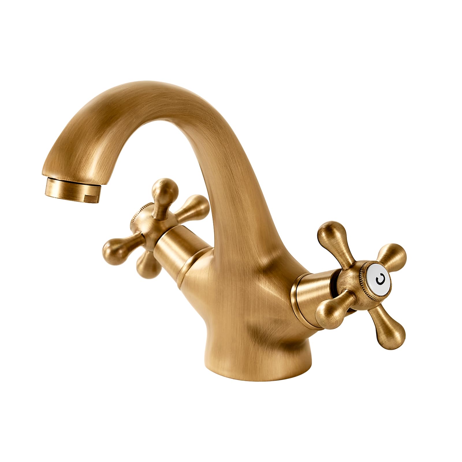 Grifo Mezclador de Lavabo Grifos de Lavabo de Baño Grifos de Lavabo con Cabeza Cruzada de Latón