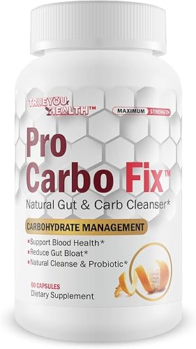 Pro Carbo Fix - Suplemento natural de limpieza intestinal y carbohidratos - Fórmula a base de plantas con probióticos - Apoya la salud digestiva y