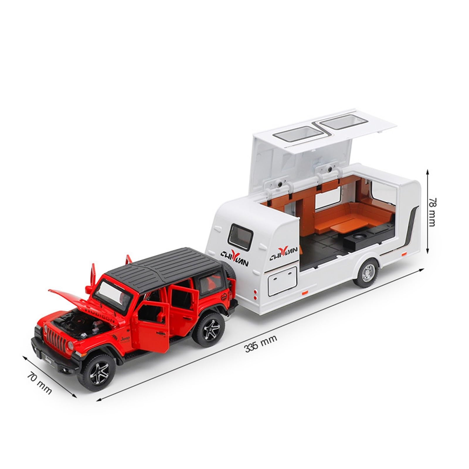 1:32 Per Rimorchio In Lega Pressofusa Modello Di Auto Giocattolo In Metallo Da Collezione Regalo(Black,With box)