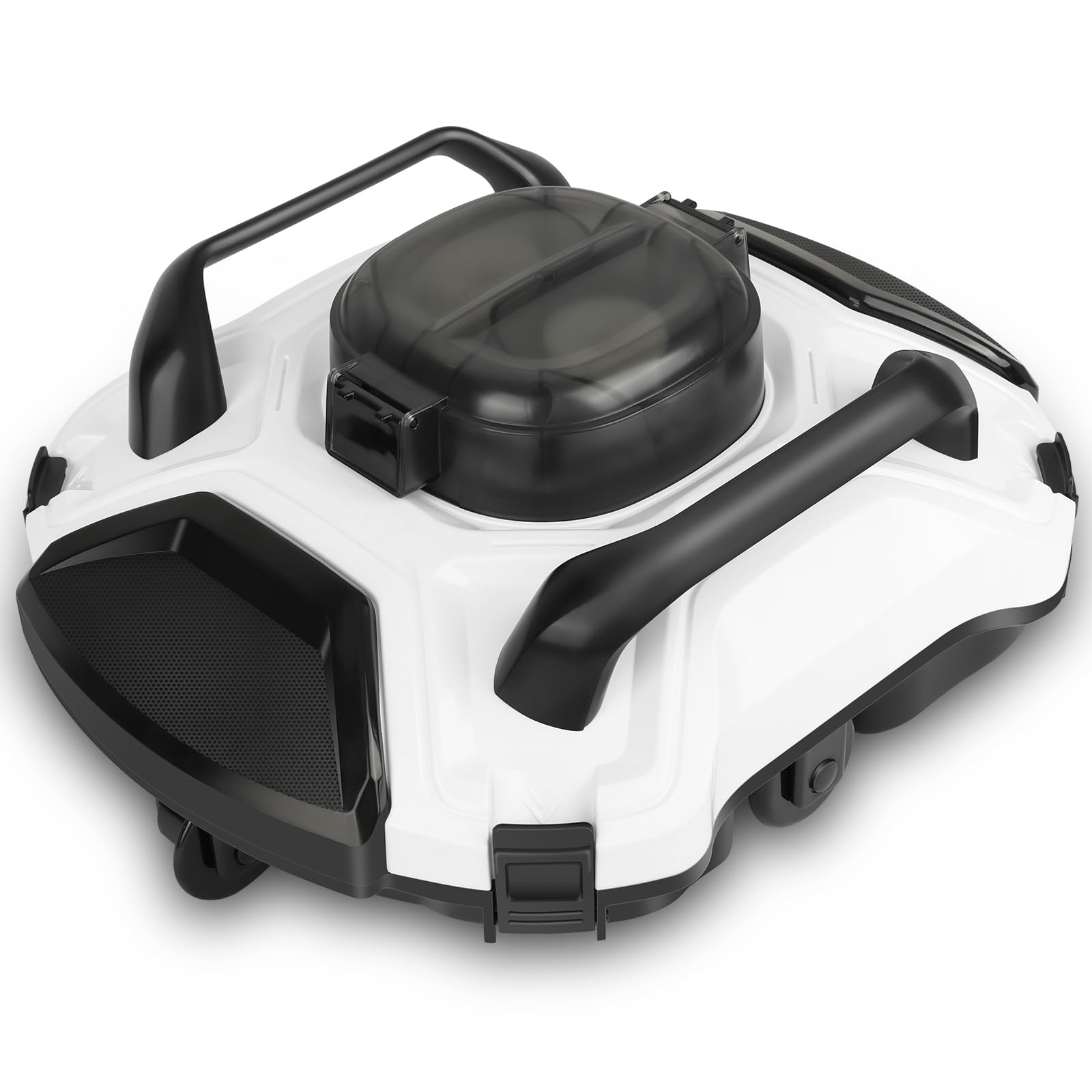 Robot Piscine Double Moteur, stationnement Auto, Batterie 5000mAh, 110min, Filtration 200μm, IPX8, idéal Fond Plat ≤85m²