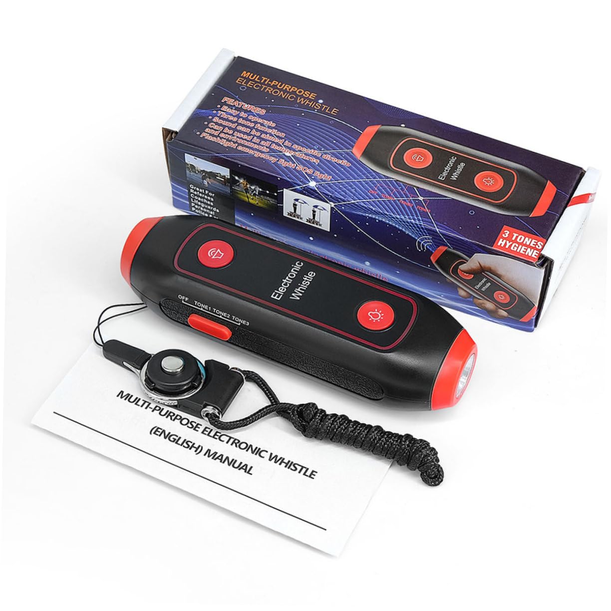 VANZACK 3 Fischietti Elettronici Fischio Forte Suono Fischio degli Allenatori con Cordino Fischio Giocattolo per Animali Domestici Fischio da Calcio Fischio da Pallavolo Fischio da Calcio