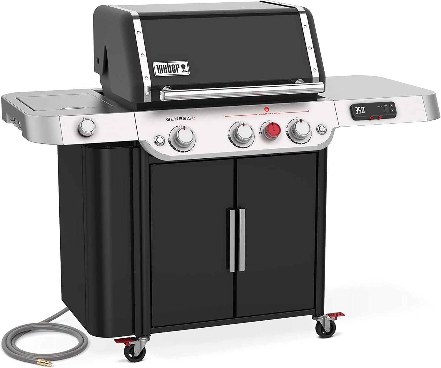 Control knobs with red sear zone knob on Weber Genesis grill