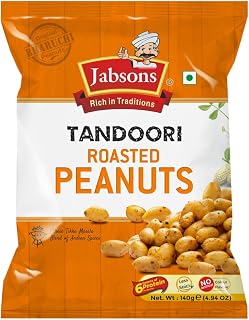 Jabsons Roasted Peanut Tandoori Roasted - 140g | Jumbo Bharuchi Flavoured Peanuts | Premium Roasted Moongfali | Ready to e... Price In India