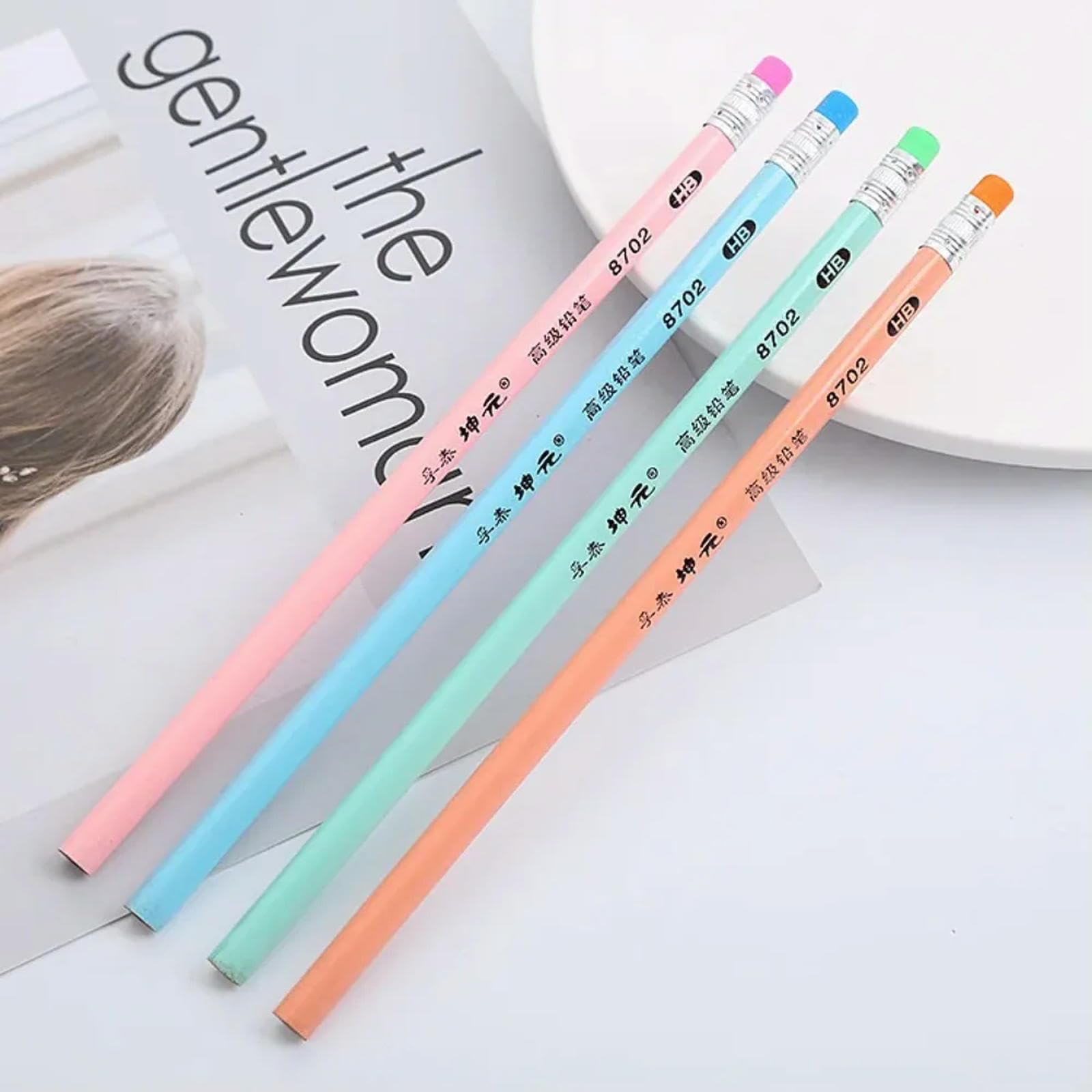 Crayon sans encre avec pointe remplaçable, Crayon à papier HB standard multicolore for l'école et le bureau(Pink 1pcs)