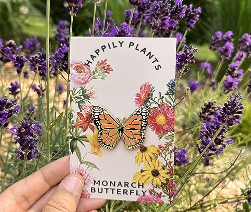 Image of Monarch Butterfly Pin - Gold Butterfly Jewelry Gift, Nature-Inspired Collectible Monarch Lapel Pin Gift for Her, Orange Butterfly Enamel Pin, Insect Pin