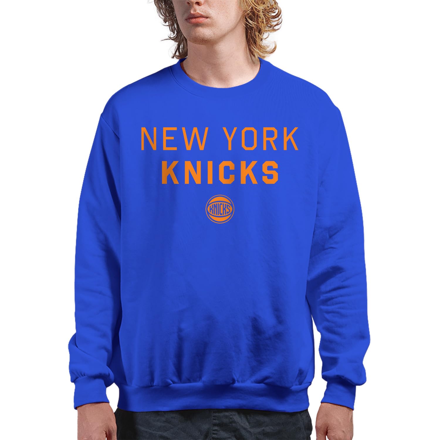 Junk Food NBA - Core Stacked - Officially Licensed Adult Pullover Fleece Crew Neck for Men and Women