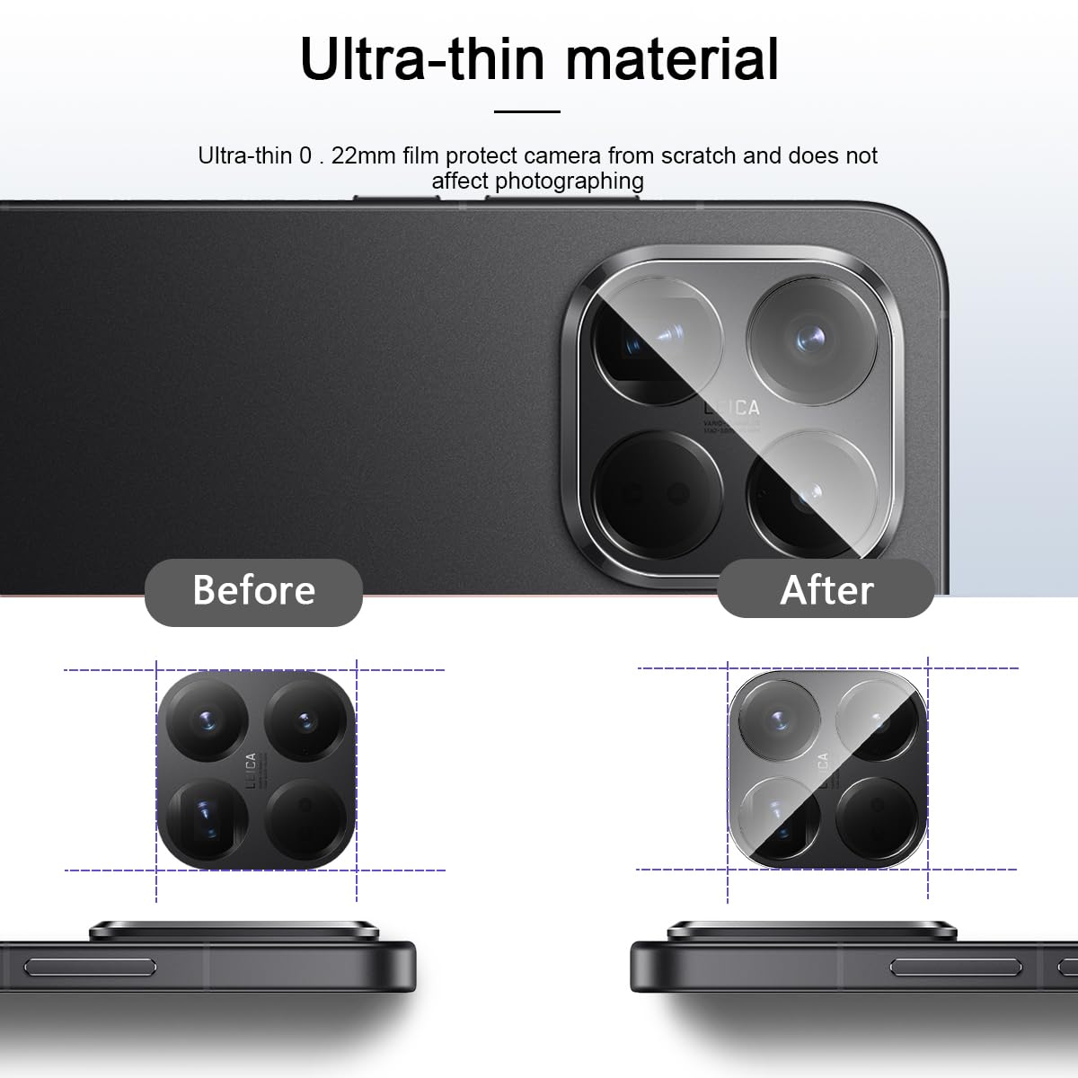 Protector Lente Cámara Xiaomi Mi 15T/15T Pro | Vidrio Templado 9H Antiarañazos Antigolpes | 2 Piezas, Fácil Instalación Sin Burbujas