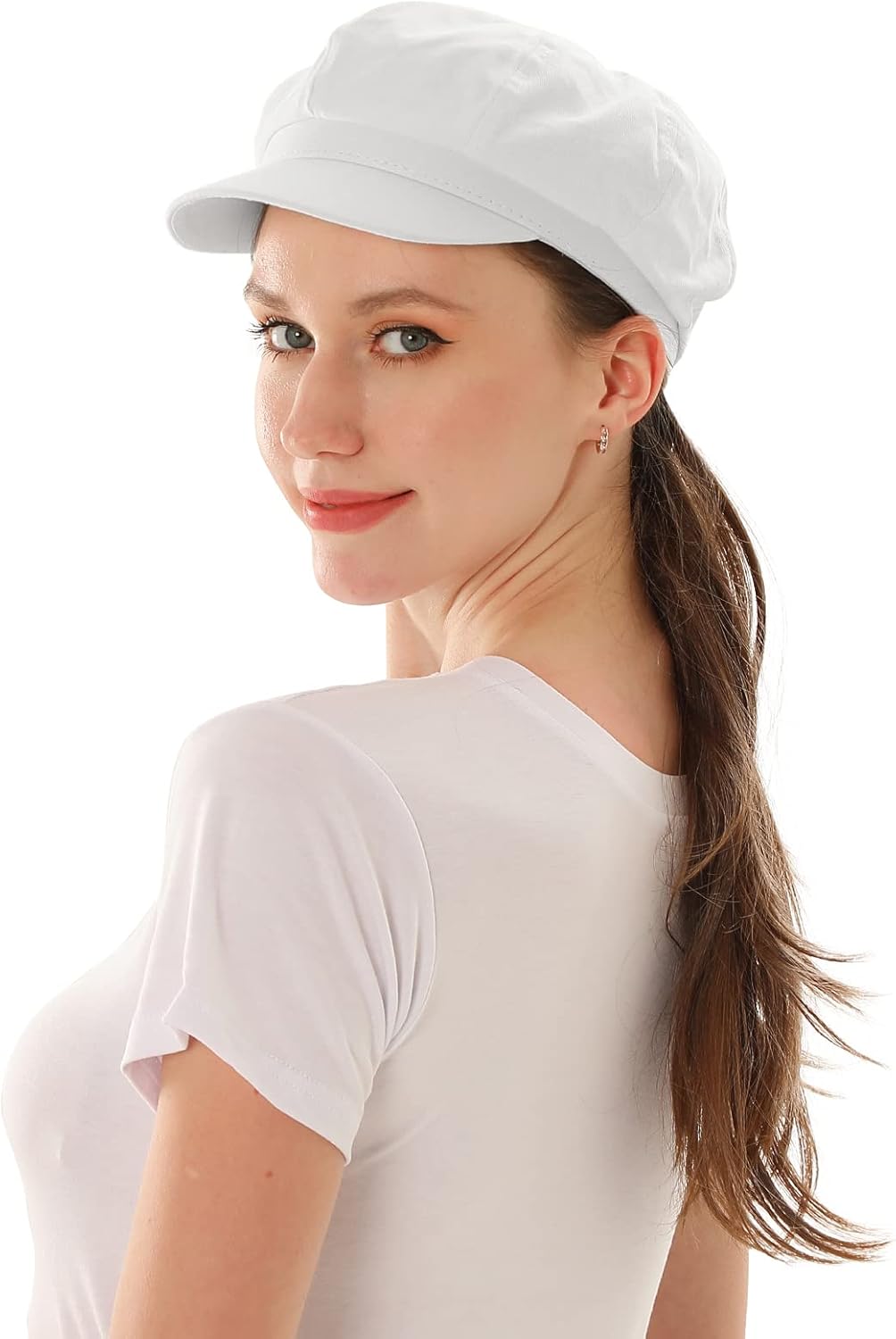 Newsboy Cabbie Baker boy hat Beret Cap for Women Pageboy Visor Paperboy Hat Sailor Fiddler Hat Adjustable - Image 3