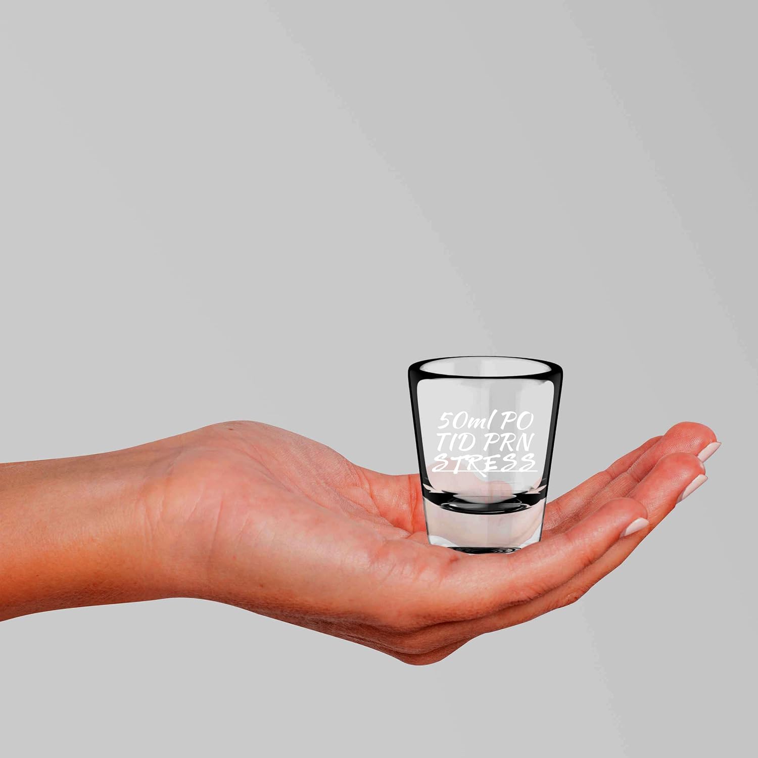 LitGifts Nurse Prescription Shot Glass, 1.75 oz, Glass, White, Funny, Reusable, Made in USA