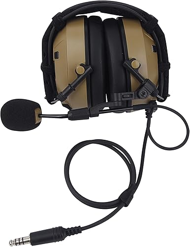 Miniatura 5 de 26dB Noise Cancelling Military Airsoft Communication Headphone Tactical Earpiece with U94 Ptt Boom Mic for K1 Two Pin Kenwood Radios Baofeng UV 5R