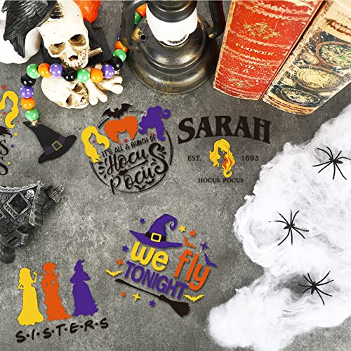 Whaline 12 Sheet Halloween Iron On Transfers Patches Hocus Pocus Heat Transfer Iron Patches Halloween Witch Heat Transfer Stickers For Clothing Fabric Diy Craft Halloween Costume Decor #TOP3