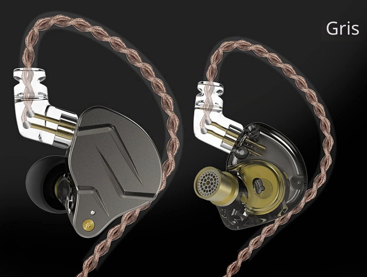 KZ ZSN Pro 1BA 1DD - Auriculares intraurales de Doble Controlador, HiFi de Graves potentes y Alta claridad con Cable Desmontable para músico audiófilo