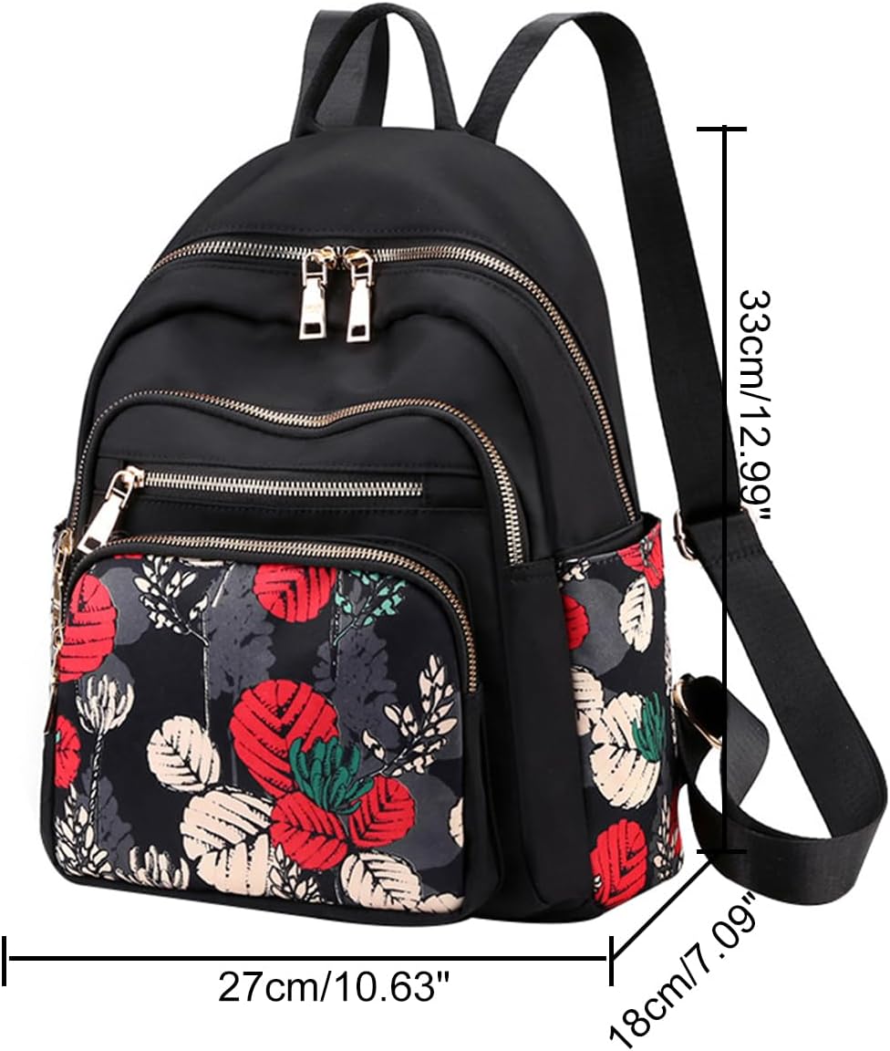 JiaYou Women Girls Leisure Backpack Floral pattern Daypack lightweight casual cosmetic Bag(Color F,16 Liters)