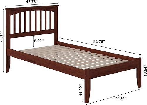 Miniatura 2 de AFI, Mission - Cama de plataforma individual XL con cargador USB conectable, nogal Nuez,Blanco,Gris,Espresso,https://www.amazon.com/dp/undefined