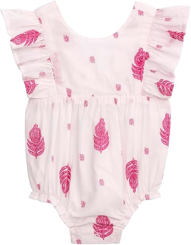 Mud Pie Baby Girl Block Print Bubble, 3-6 Months