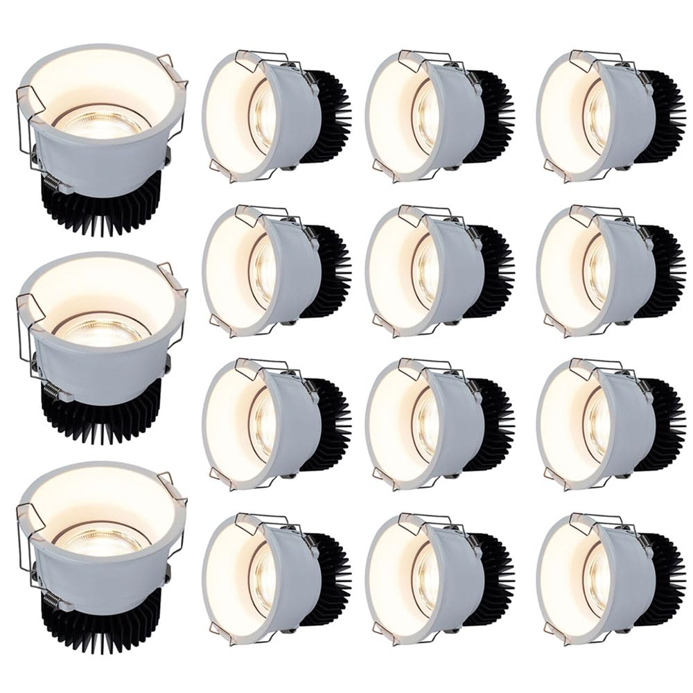 BHGFYXBS 15 Pack, 3 Inch Led Ceiling Lights,Led Recessed Lighting,3000K/4000K/6000K, Cri≥95, Recessed Light Business Home Living Room Retrofit Spotlights Fittings,4000k-7W