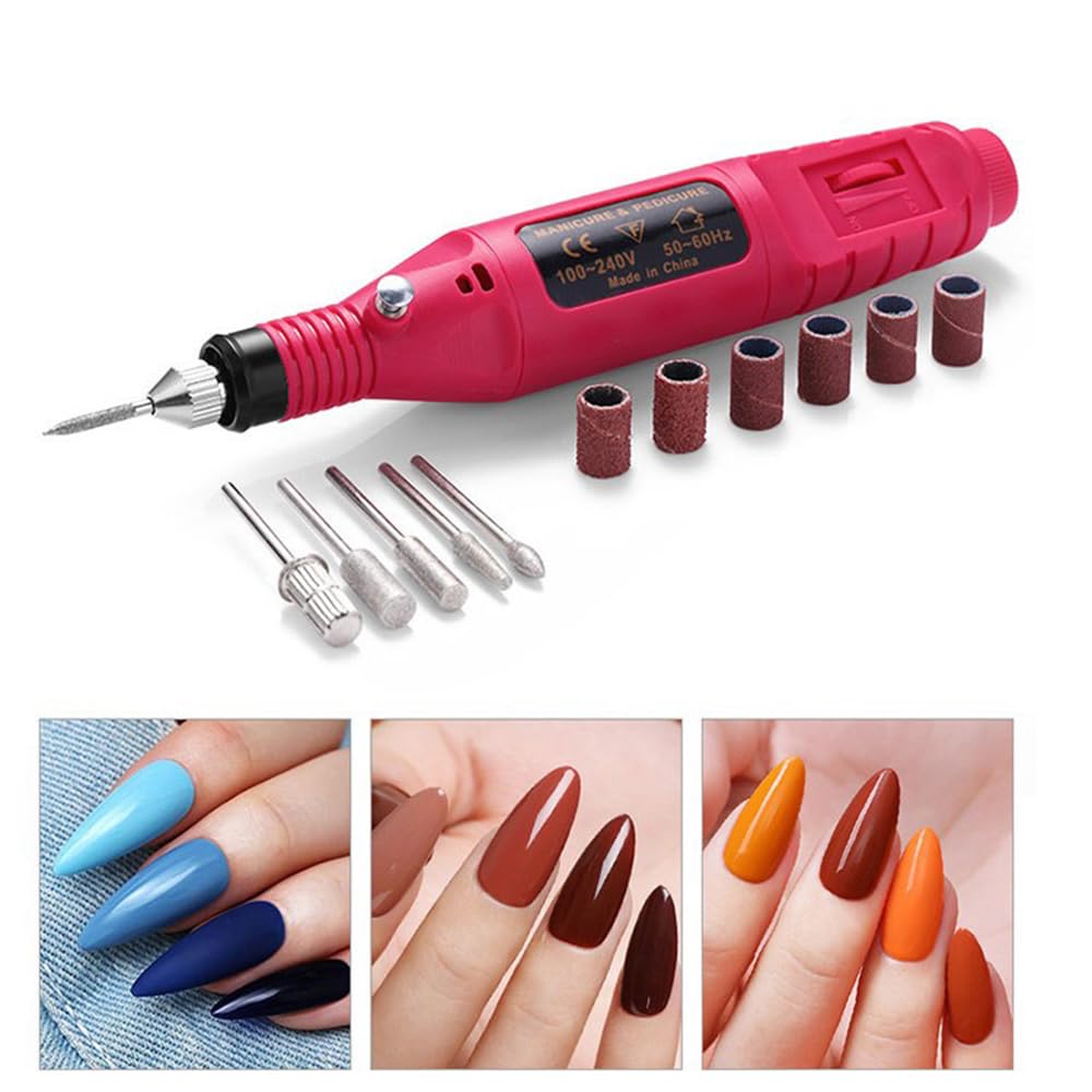 Electric Nail File for Thick Toe Nails Electric Nail Drill Portable Nail Files Professional Adjustable Speed with 6 Drill Bits Sanding Bands - Image 2