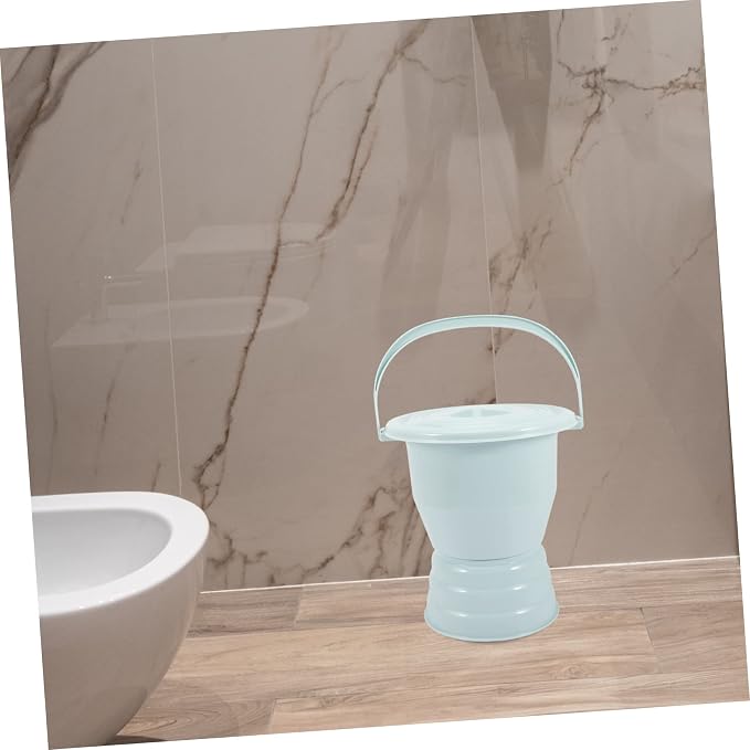 Orinal portátil grueso NOLITOY para ancianos y personas con discapacidad, con tapa, color azul cielo miniatura 9