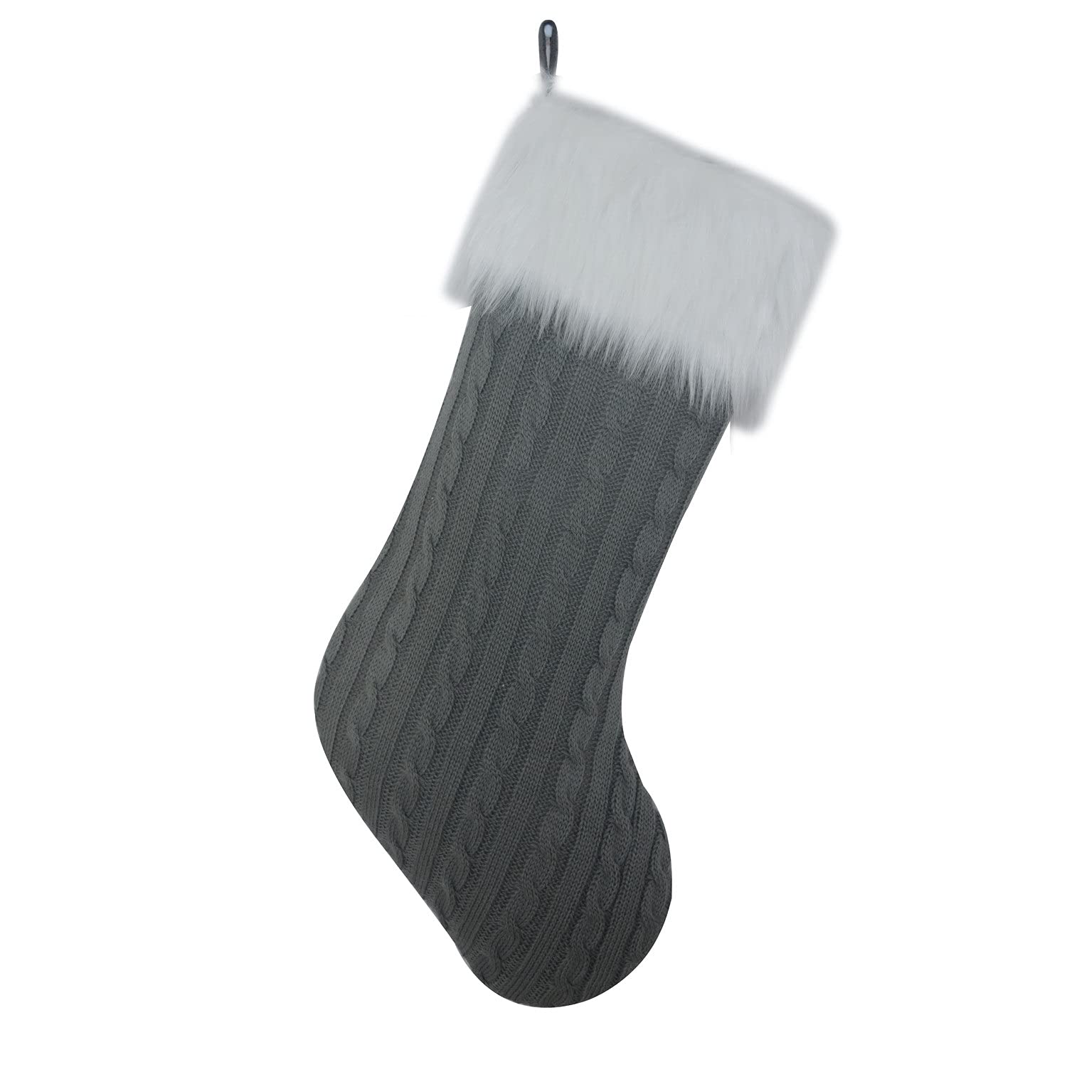 DUO ER 5 stücke Grau Gestrickte Weihnachtssocken Weihnachtsstrümpfe Geschenk Tasche Pelzsocken Mund Weihnachten Dekoration