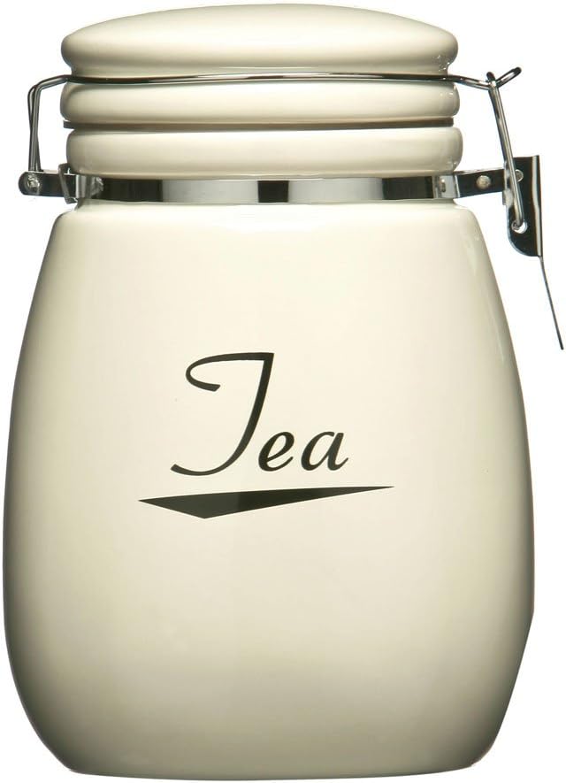 Awesome Coronet Tea Jar Made Of Ceramic Material With Stylish Clip Top