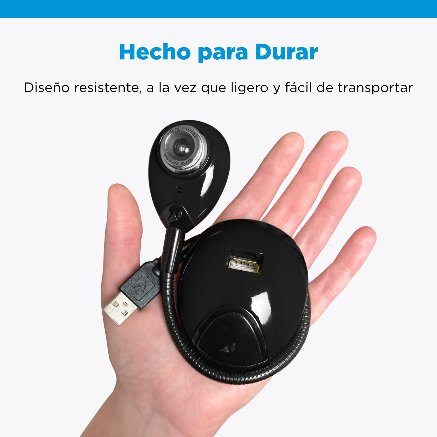 HUE HD: Cámara USB y visualizador portátil, Full HD 1080p (Negro) | Cámara flexible Full HD 1080p, micrófono, compatibilidad con Windows / ChromeOS / MacOS / iPadOS 17+