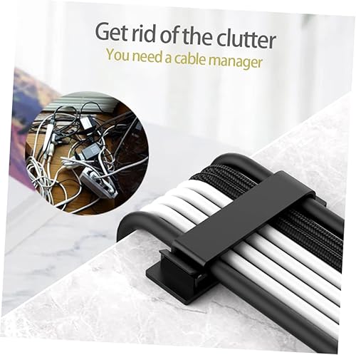Miniatura 9 de LIGHTAOTAO 4 unids organizador cargador titular de cable de escritorio soporte de cable de alambre organizador de escritorio cable adhesivo USB