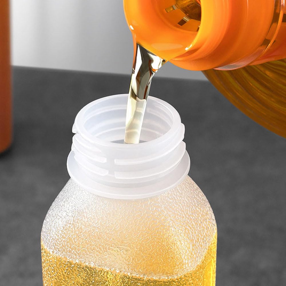 50 bottiglie da cucina per condimenti e condimenti, ricaricabili, per insalata, barbecue, salse, condimenti, cucina, contenitore per olio a tenuta stagna (trasparente, 1000 ml)