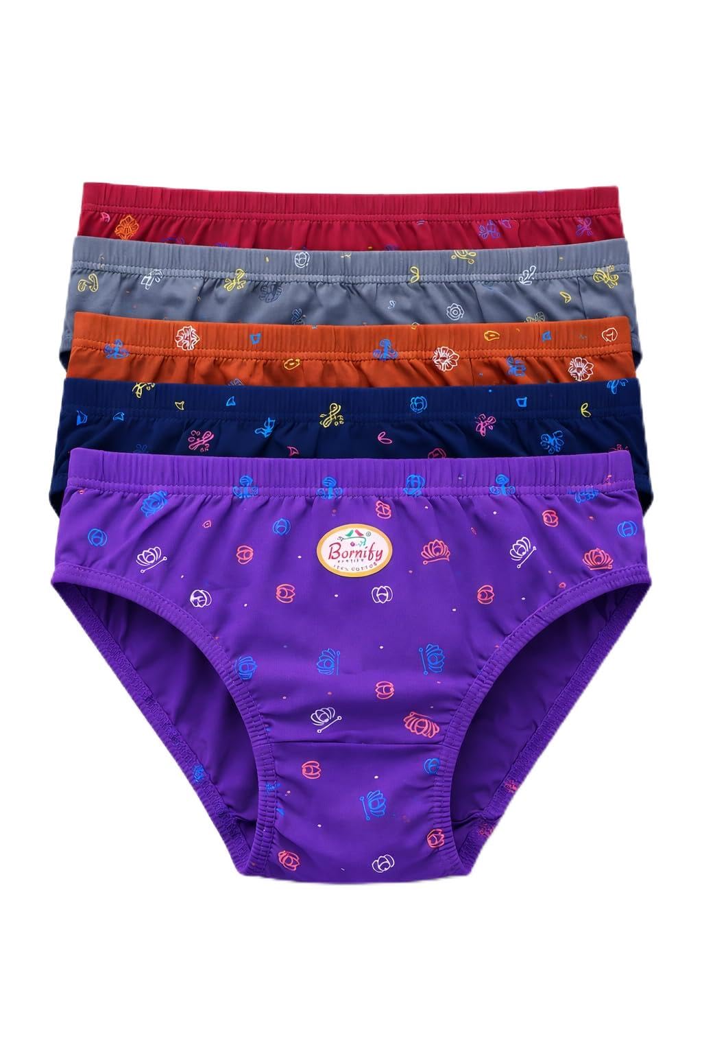 Women's Printed Cotton Briefs Panties Innerwear, Underwear, Multicolor - (Pack of 5)