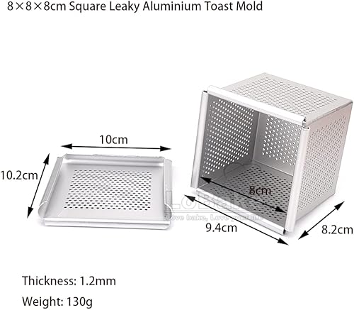 6 7 8 9 3.9 in Cubo cuadrado liso antiadherente anodizado de aluminio anodizado molde con tapa pastel tostadora DIY utensilios para hornear (3.1 in