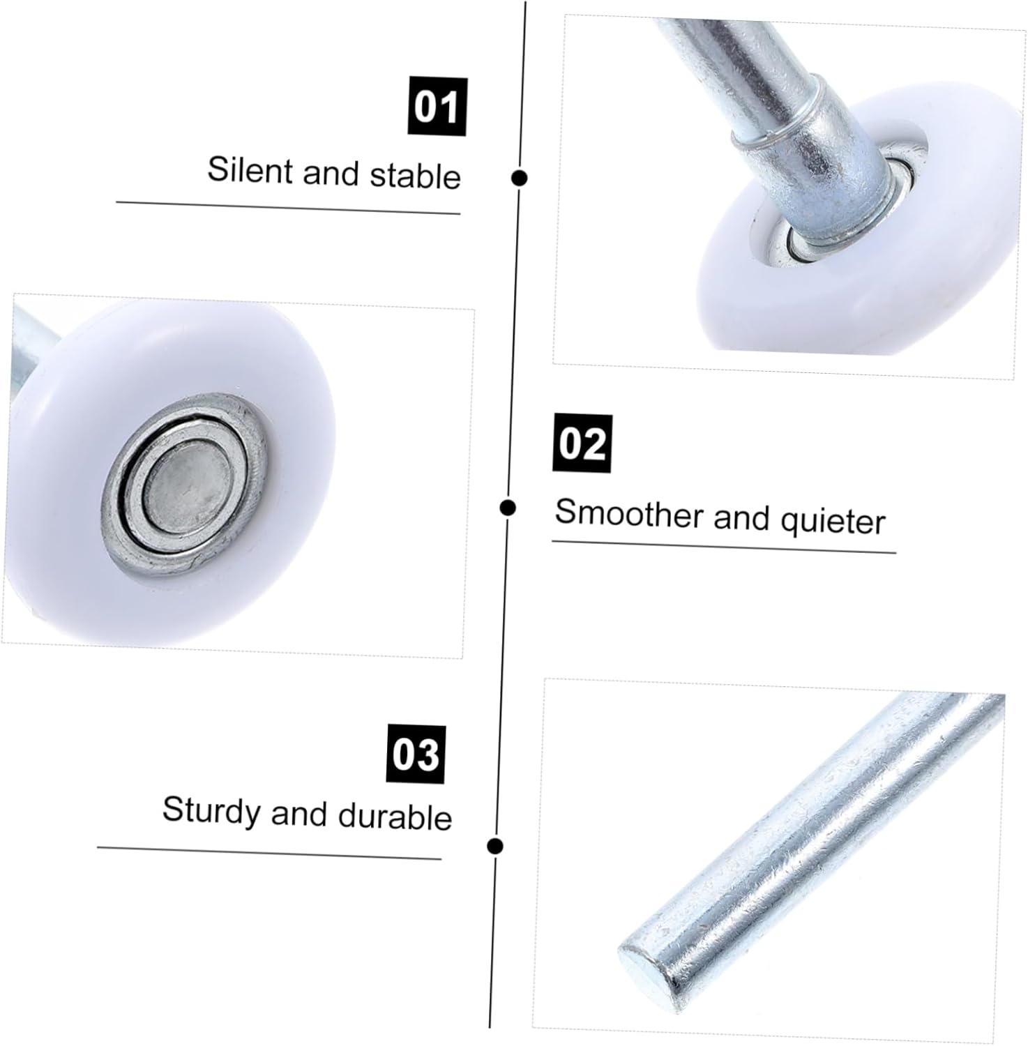 Vaguelly 10Pcs Nylon Garage Door Rollers Heavy Duty Guide Wheels Premium Sealed Bearings for Quiet Operation for Replacement on Garage Doors