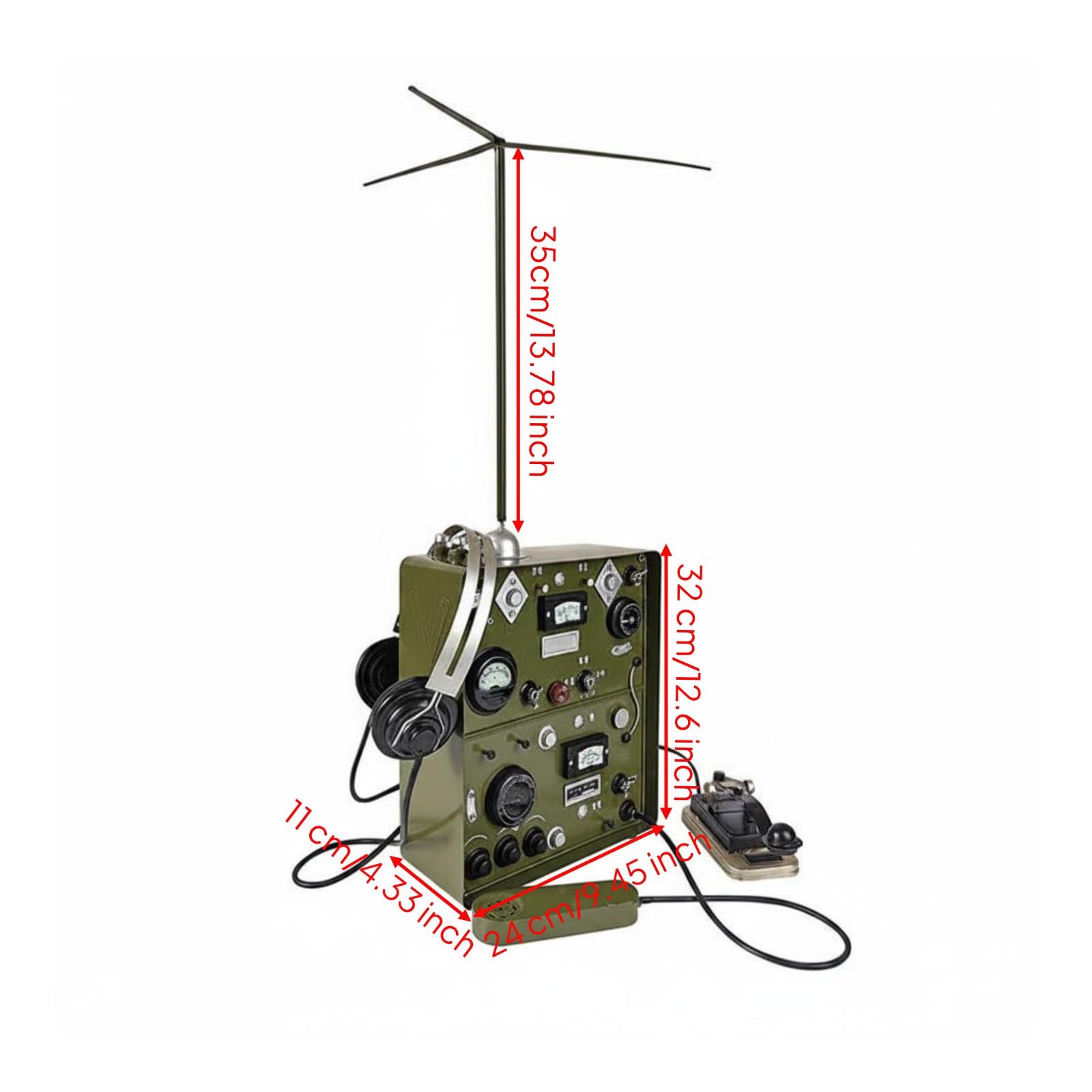 di Comunicazione Oggetto Telegrafico Apparecchiatura Trasmissione Display Retro Costruzione Stile Antico Adatto per Spazio Collezione Angolo Studio, Verde Militare