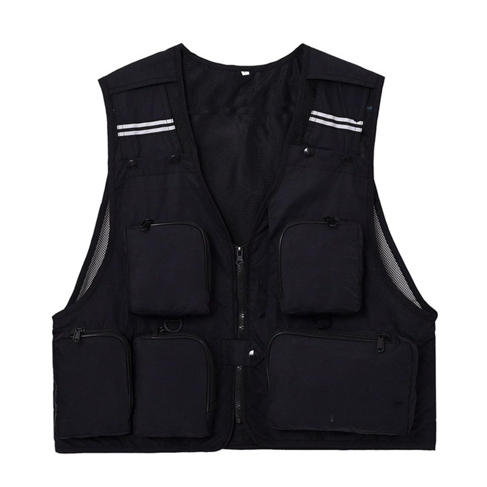 CLSQLXYJZC Gilet Estivo Multiuso, Gilet Multiuso Da Uomo In Mesh Traspirante Senza Maniche Con Cerniera Multitasche Da Pesca, Viaggio Escursionismo, Per Fotografia, Per Macchina Fotografica
