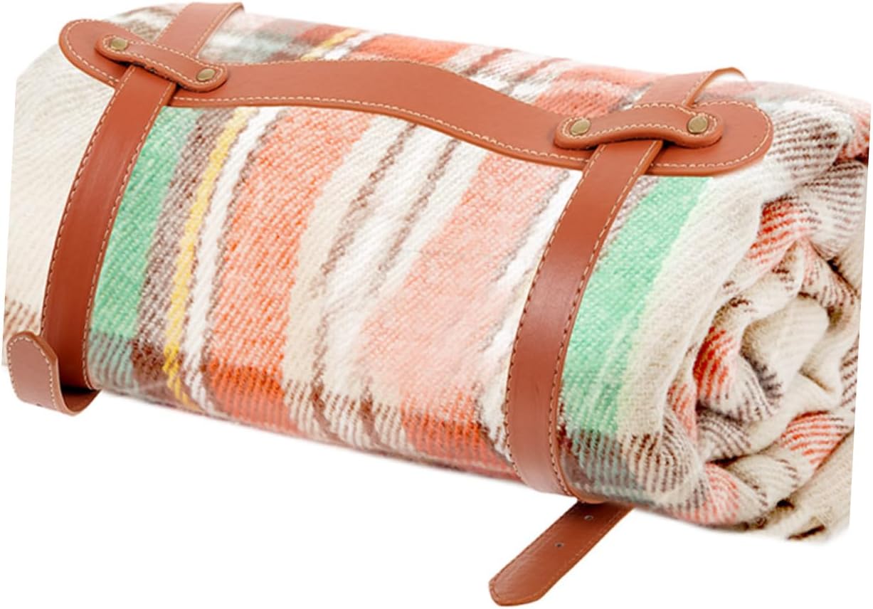 1piece Camping Blanket Carrying Strap Pu Leather Binding Strap for Outdoor Blankets Easy to Use Picnic Mat Transport