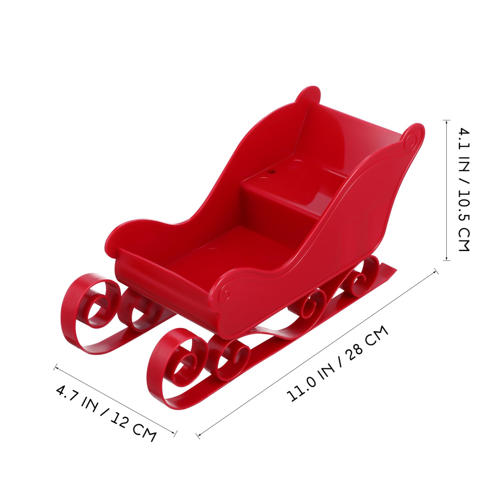 PartyKindom 3 Sätze Weihnachtsschlitten Winterdeko Weihnachtskorbschlitten Weihnachtshandwerk Weihnachtstischschlitten Schlitten Für Christbaumplatte Weiden Plastik Rot 2 Stück * 3