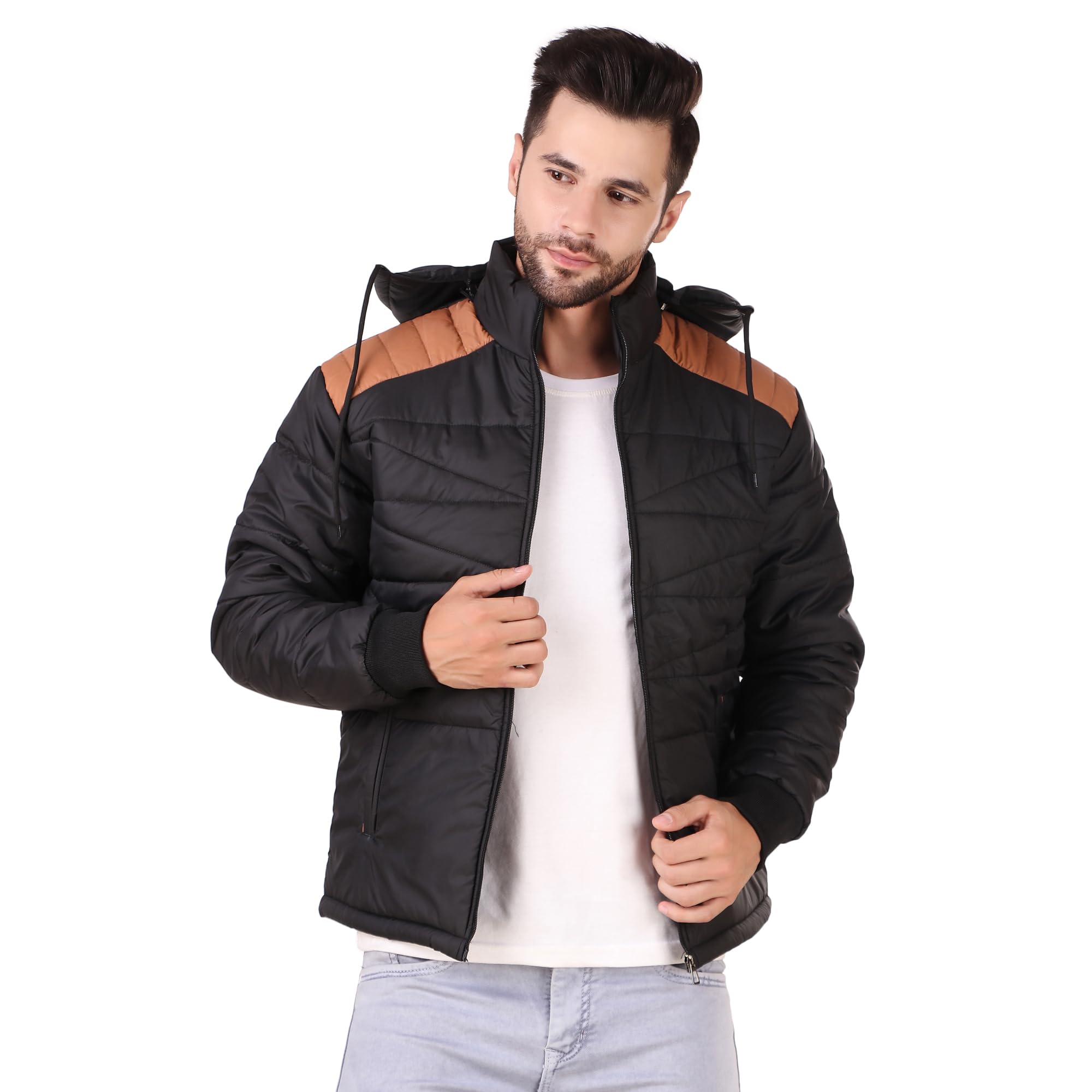 Barstow Men Solid Full Sleeves Casual Jacket (M, Black)