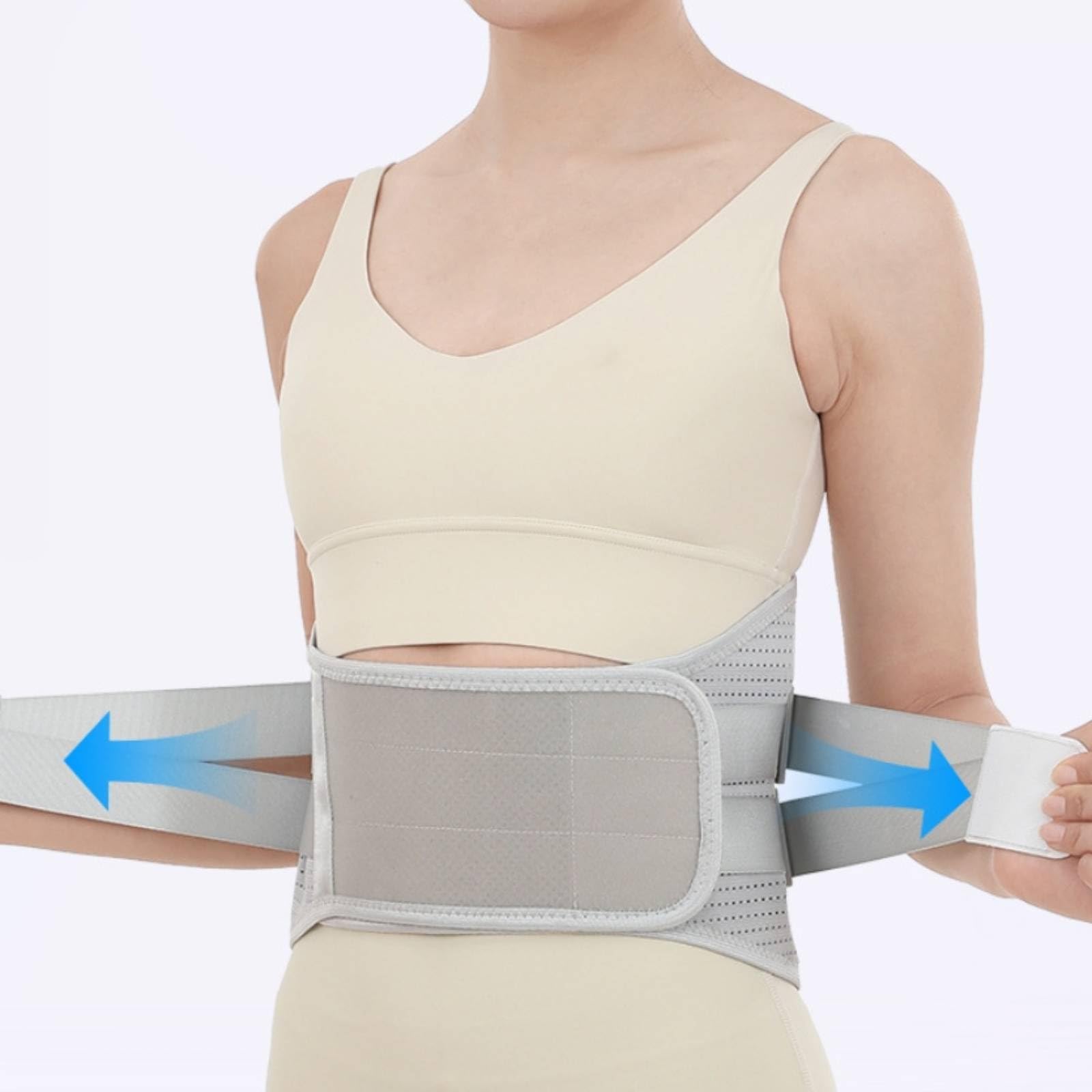TISHITA Rückenstützgürtel Lendenwirbelstütze Rückenbandage Stützkorsett Taillenband in Schlanker Bauweise für Unauffälliges, Grau, Elektrisches Salzsackmodell 3 Pads + Elektrischer Salzsack