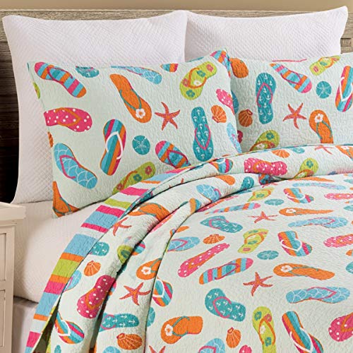 Juego de edredón azul de colcha reversible para cama queen de 3 piezas 8